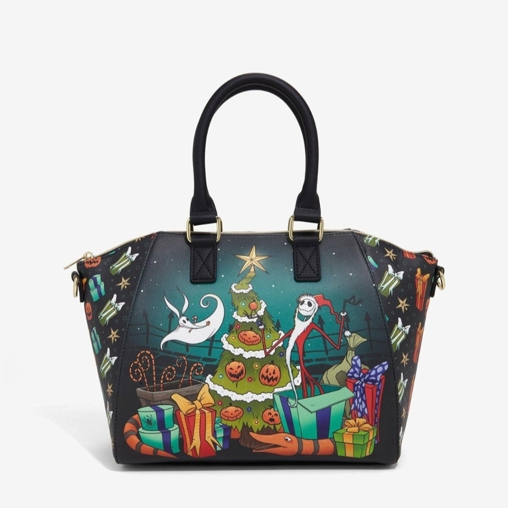 Loungefly Disney NBC Jack Skellington Zero Sandy Claws Christmas Satchel NWT - Picture 5 of 7